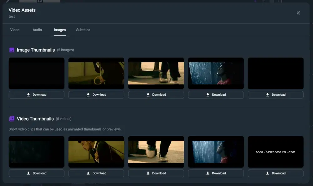 Creator Studio panel with generated image and clip assets
